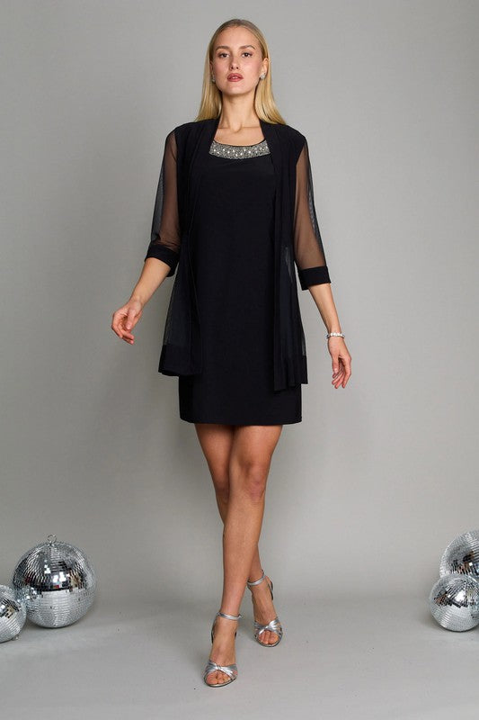 Black R&M Richards Short Formal MOB Dress-Market Grey Boutique