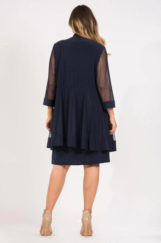 Navy R&M Richards Short Formal Dress-Market Grey Boutique