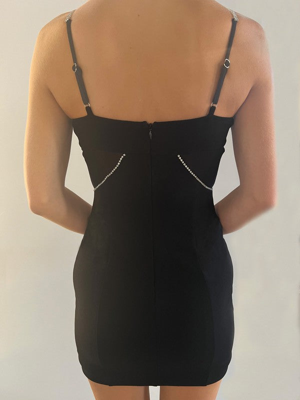 Preview only Black Millionaire Mini Dress-Market Grey Boutique