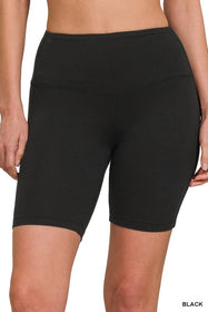 SOFT FEEL WIDE WAISTBAND BIKER SHORTS