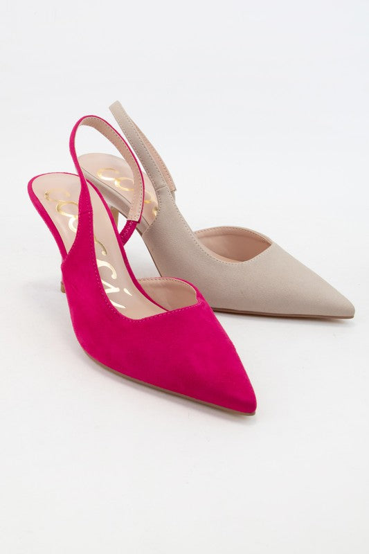 "SARAH" FUSCHIA SLING BACK STYLE HEEL-Market Grey Boutique