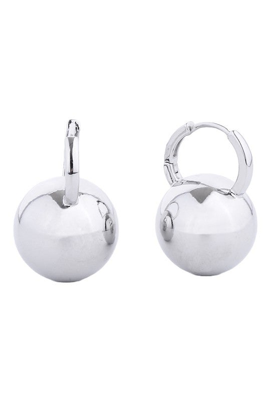 White Gold Dipped Ball Earring-Market Grey Boutique