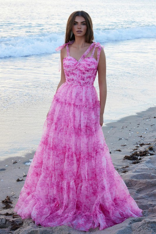 Preview only - 2026 Fuchsia Chiffon Sweetheart Gownš¤-Market Grey Boutique