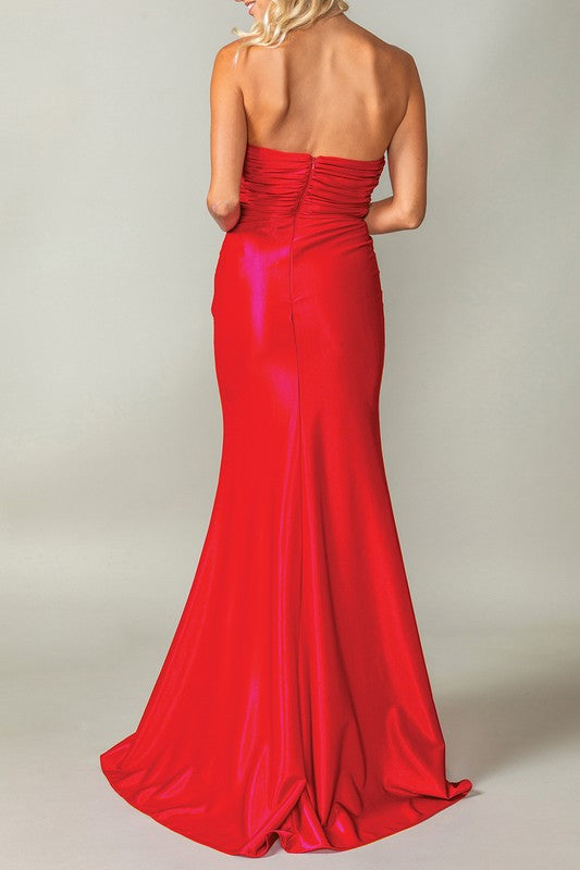 2026 - Red Satin Mermaid Gown🤍-Market Grey Boutique