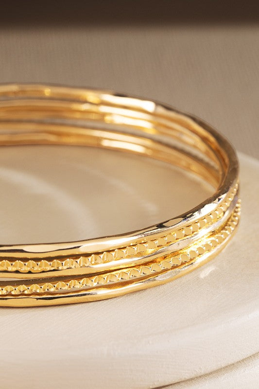 5 Set Metal Bangle Bracelet-Market Grey Boutique