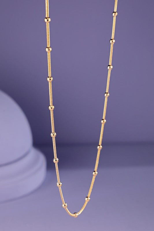18k Gold Filled Bead Chain Necklace-Market Grey Boutique