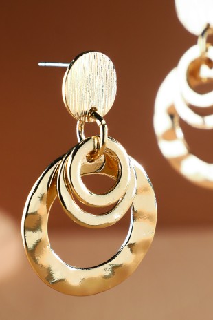 Multi O-ring Layered Dangle Earrings-Market Grey Boutique