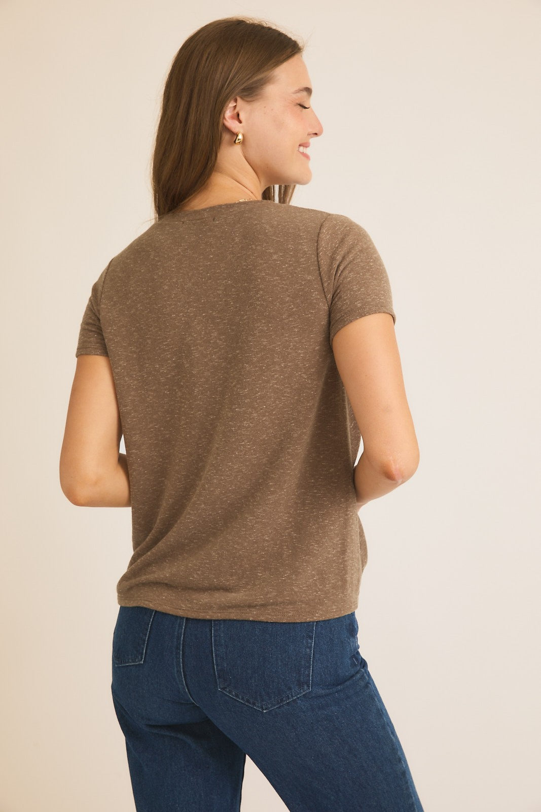 Cappuccino Twist Front Blouse-Market Grey Boutique