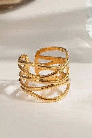 18k Stainless Steel Tarnish Free Rings-Market Grey Boutique