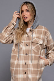 Plaid Fleece Hoodie Jacket