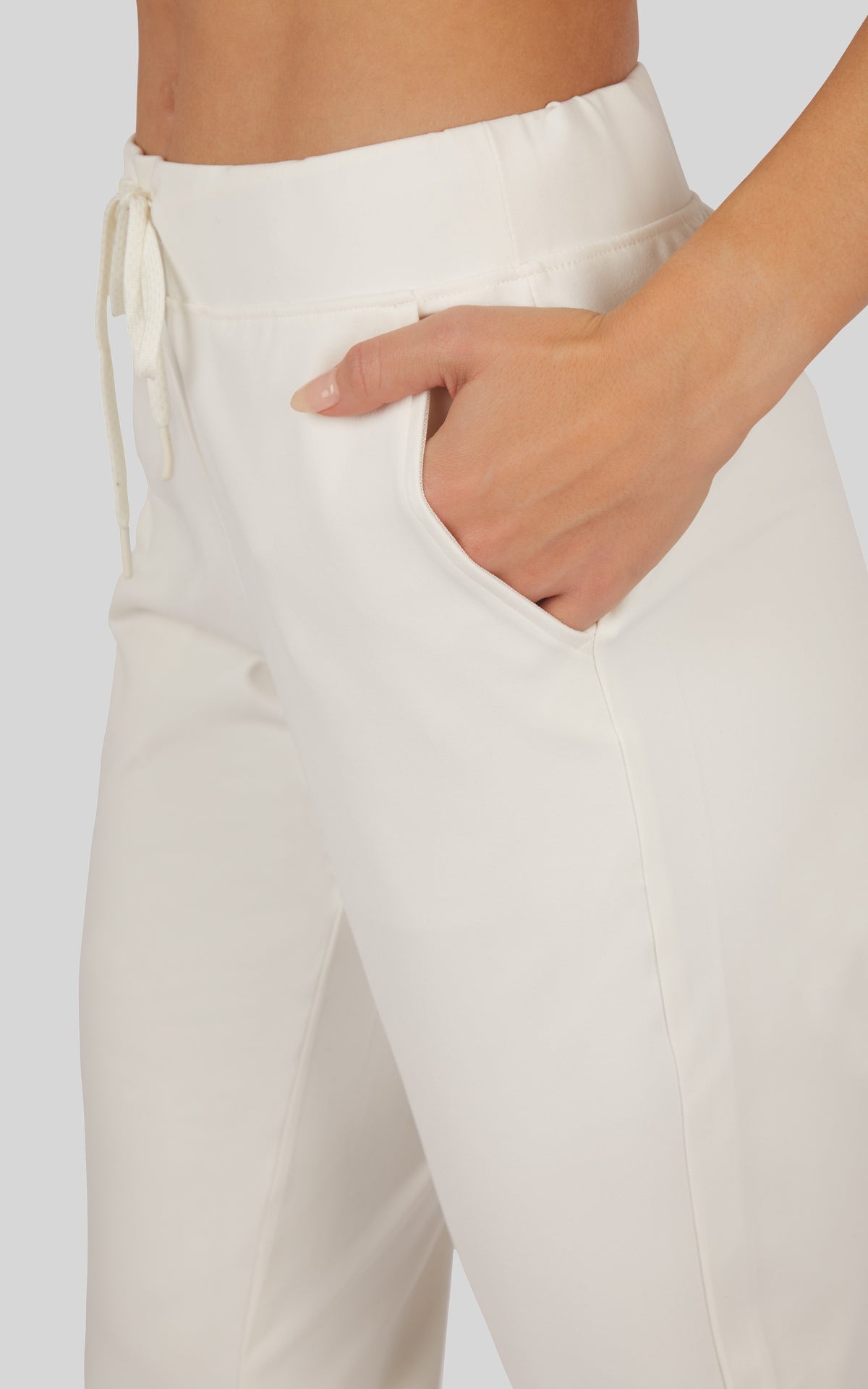Ivory Lux Straight Ankle Length Leisure Pant-Market Grey Boutique