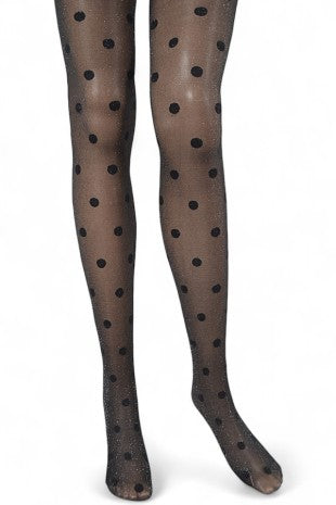 Dotted Design Lurex Premium Tights-Market Grey Boutique