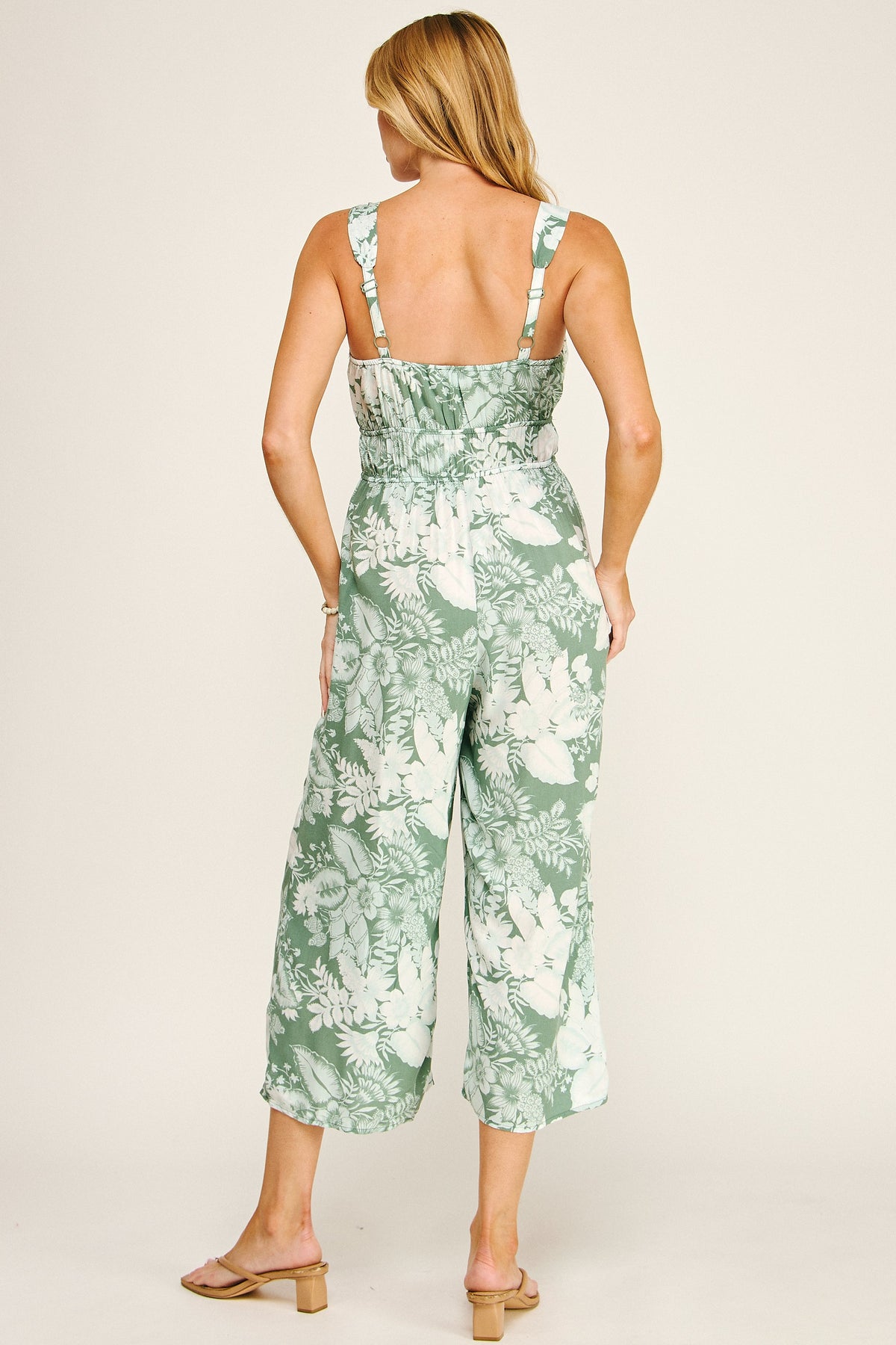 Sage Paradise Tropical Jumpsuit-Market Grey Boutique