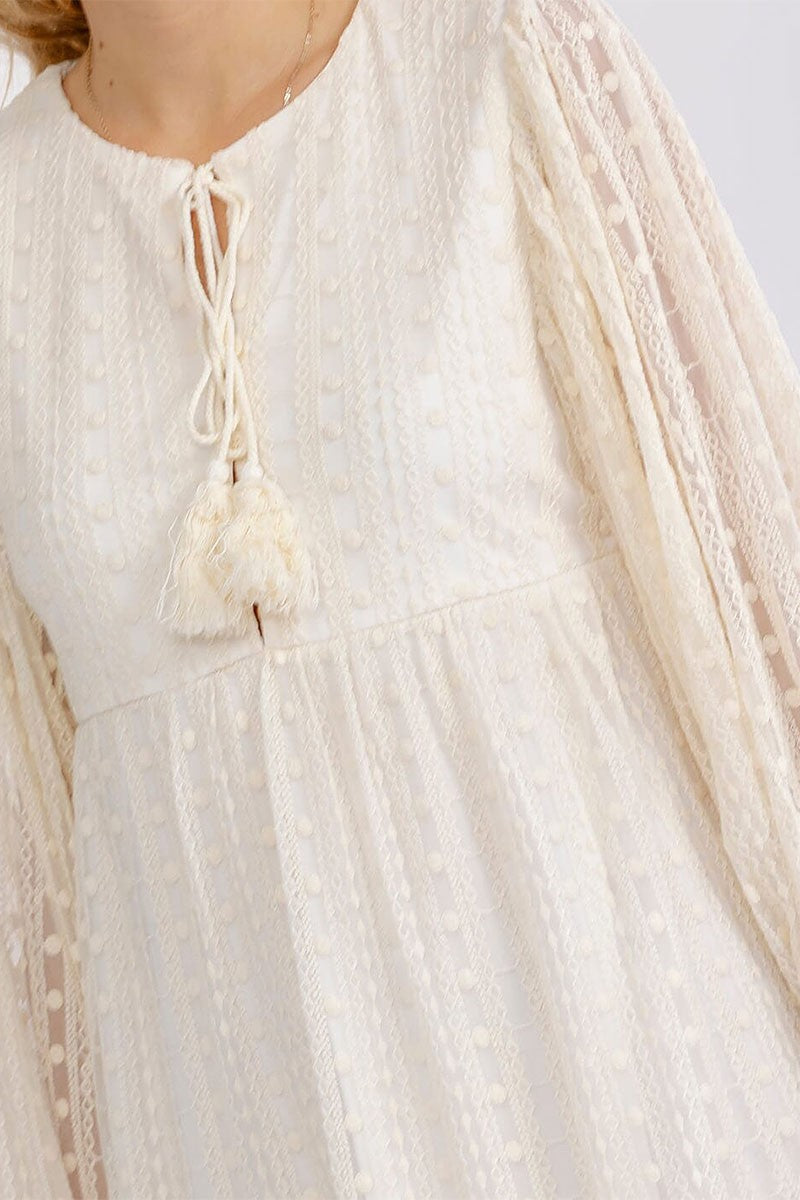 Ivory Lace Mini Dress-Market Grey Boutique