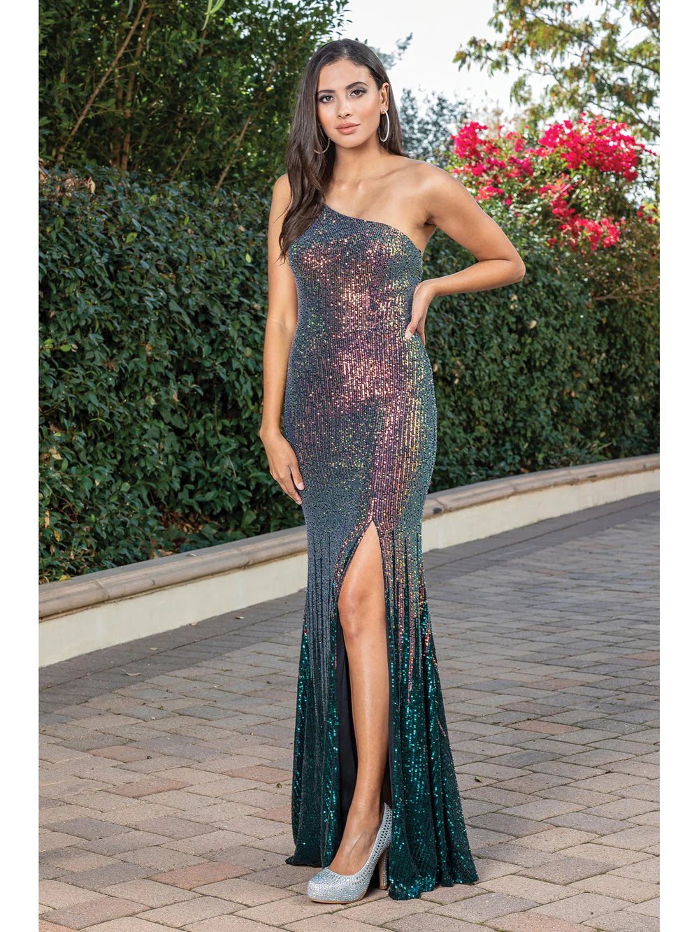 2025 Multi Hunter Fishtail Hem Prom Gown🤍-Market Grey Boutique