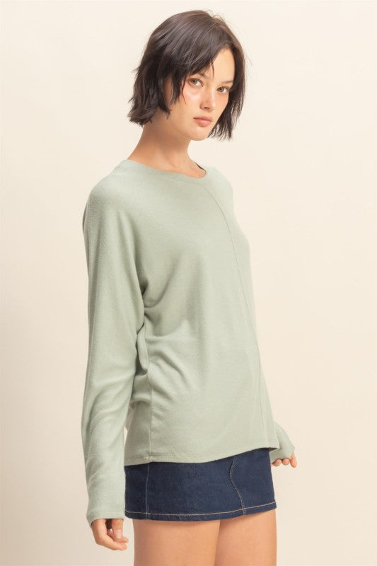 Sage Me Relaxed Top-Market Grey Boutique