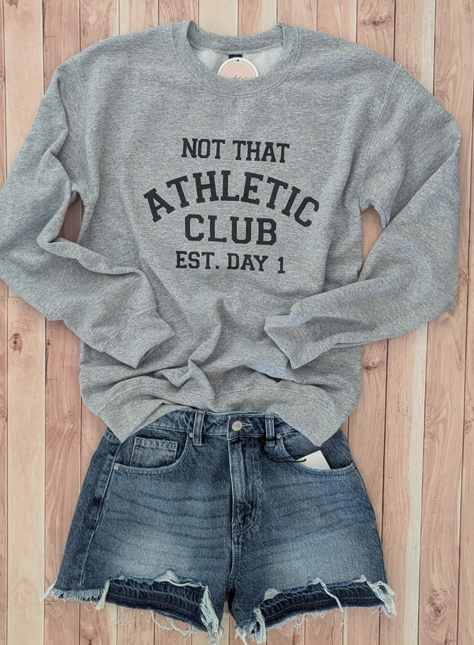 Heather Grey "Not That Athletic" Crew Sweatshirt-Market Grey Boutique