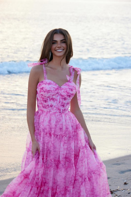Preview only - 2026 Fuchsia Chiffon Sweetheart Gownš¤-Market Grey Boutique