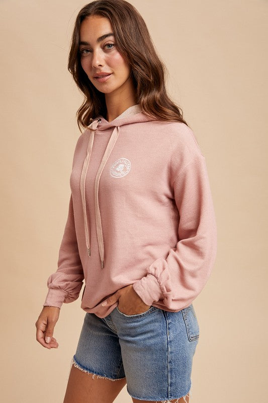 Dusty Rose French Terry Femme Hoodie-Market Grey Boutique