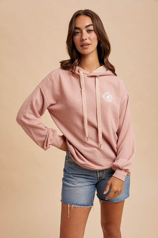 Dusty Rose French Terry Femme Hoodie-Market Grey Boutique