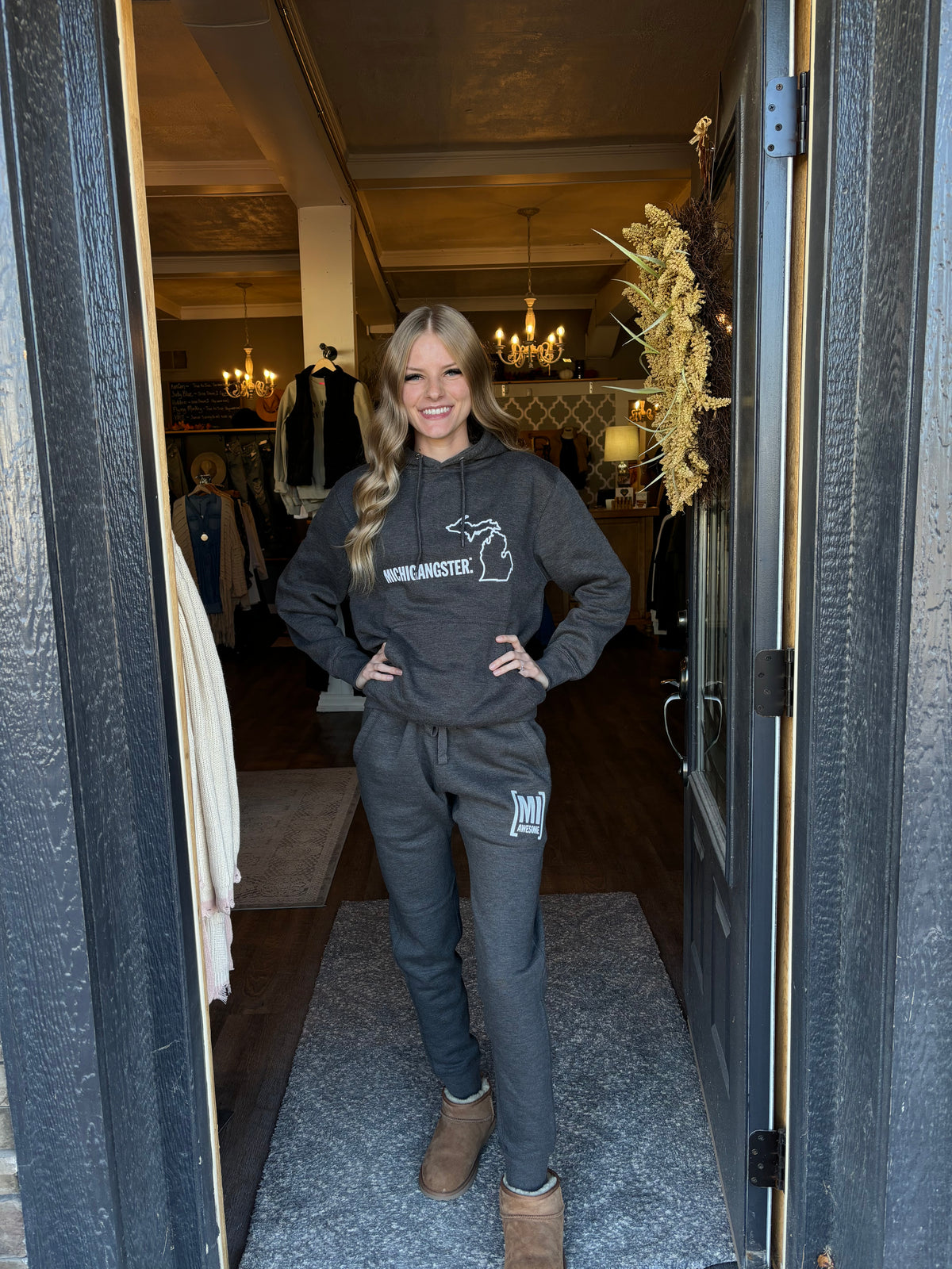 Michigan Awesome Joggers-Market Grey Boutique