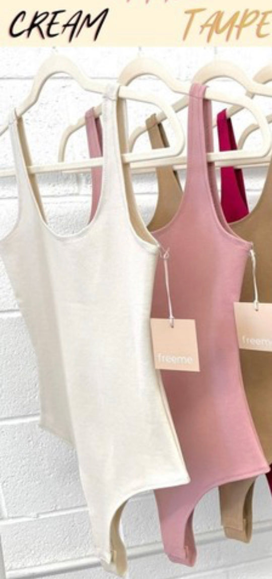 Cream Ponte Basic Bodysuit-Market Grey Boutique