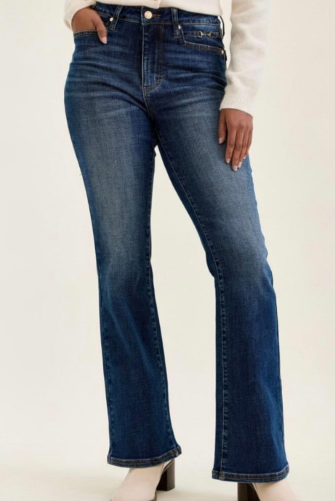 JB MidRise Daisy Bootcut Harness Denim-Market Grey Boutique