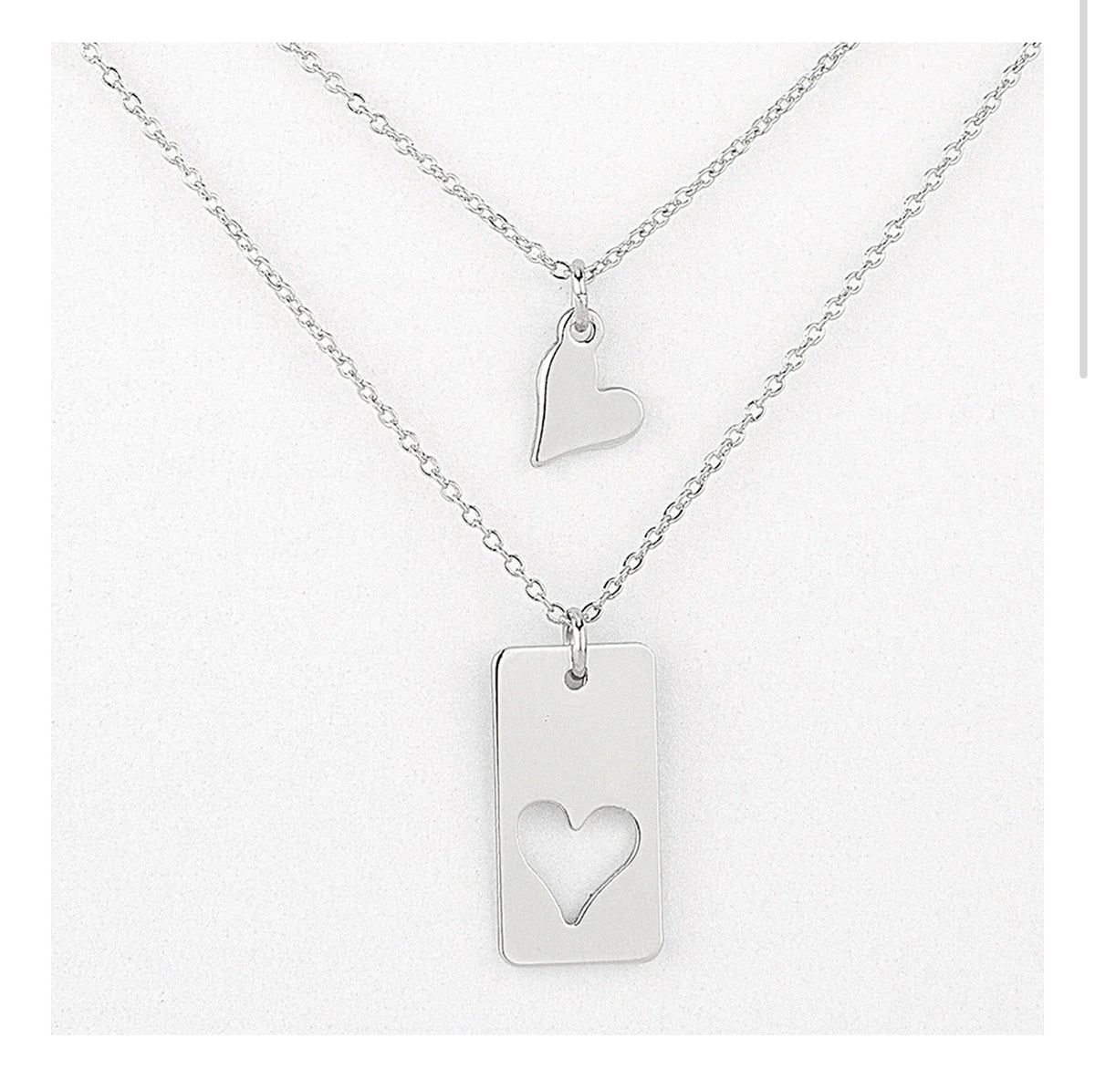 Friends Connected Heart Necklace Set-Market Grey Boutique