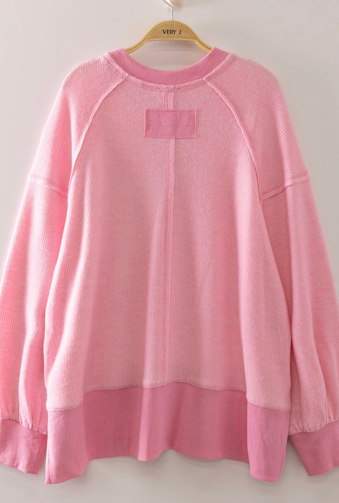 Pink Vintage Thermal Sweater-Market Grey Boutique
