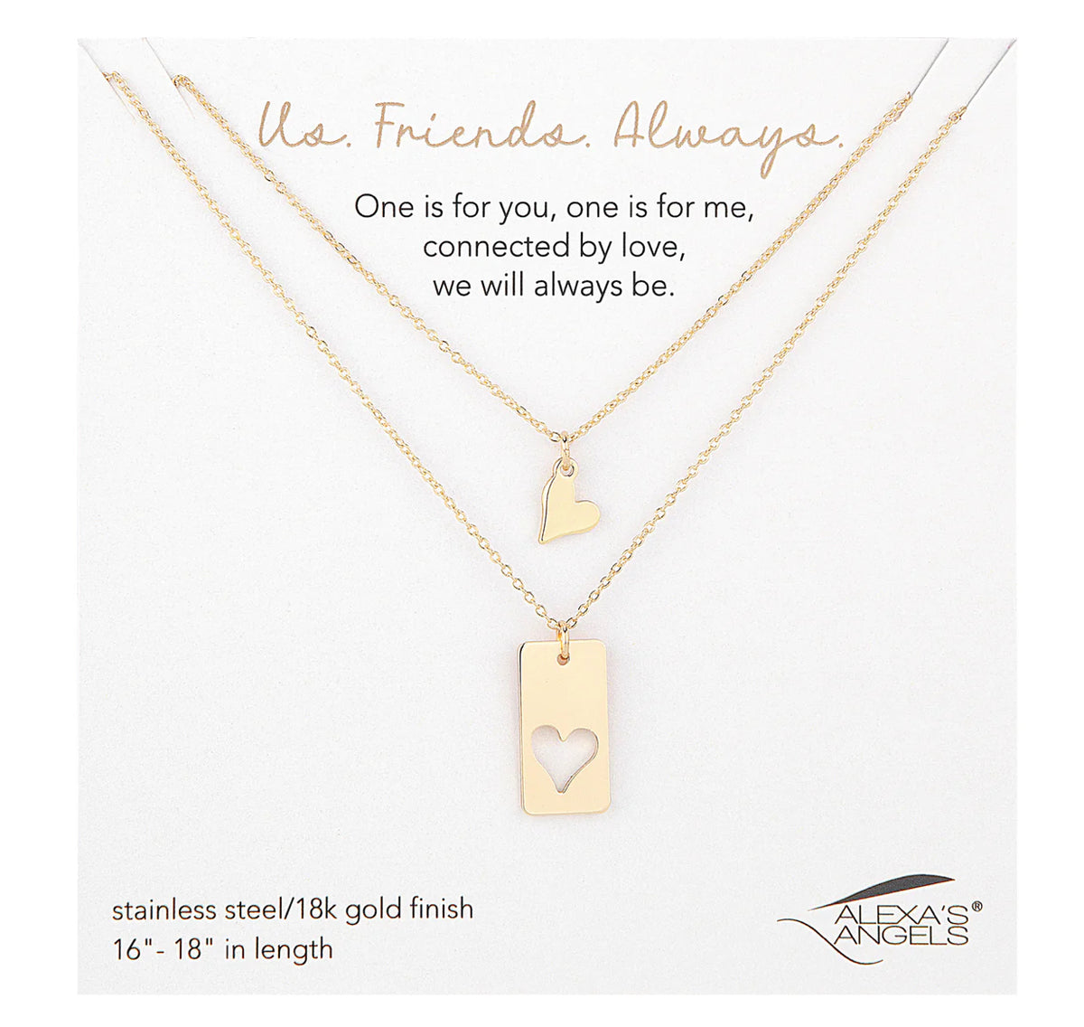 Friends Connected Heart Necklace Set-Market Grey Boutique