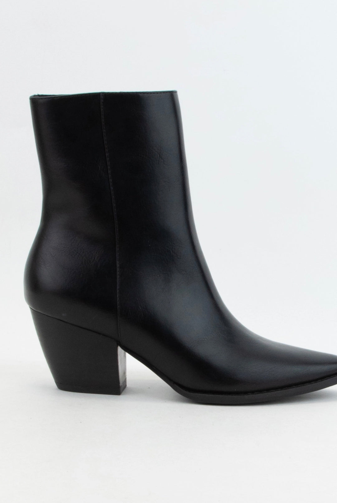 Arisa Black Block Heel Ankle Boot-Market Grey Boutique