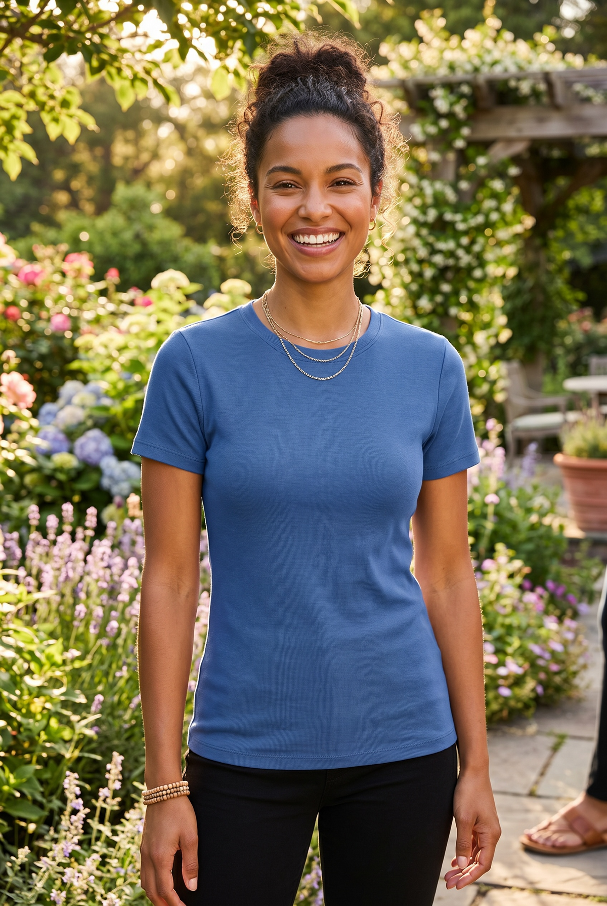Light Navy Perfect Basic Cotton Tee-Market Grey Boutique