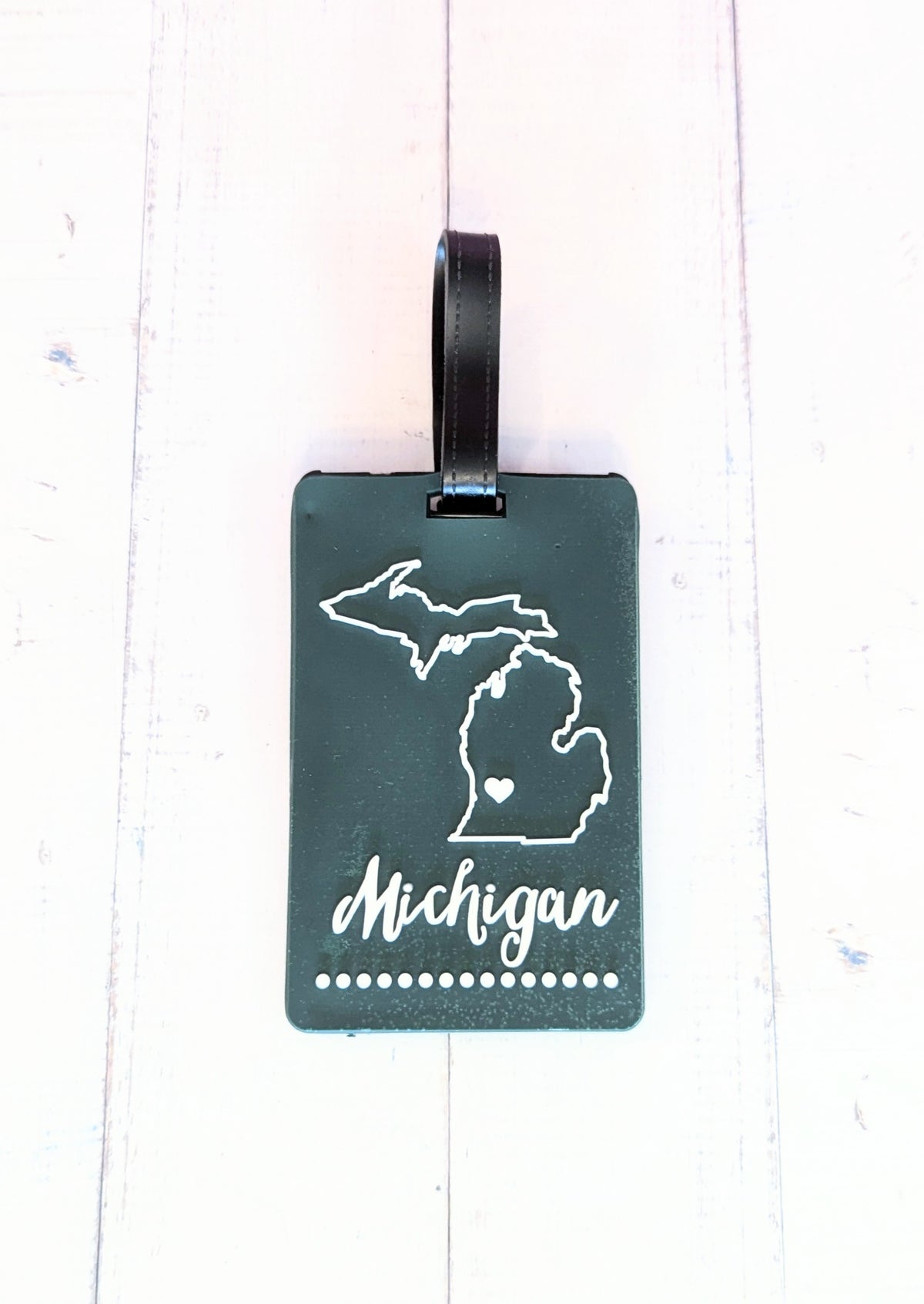 GREEN Love Michigan Silicone Luggage Tag-Market Grey Boutique