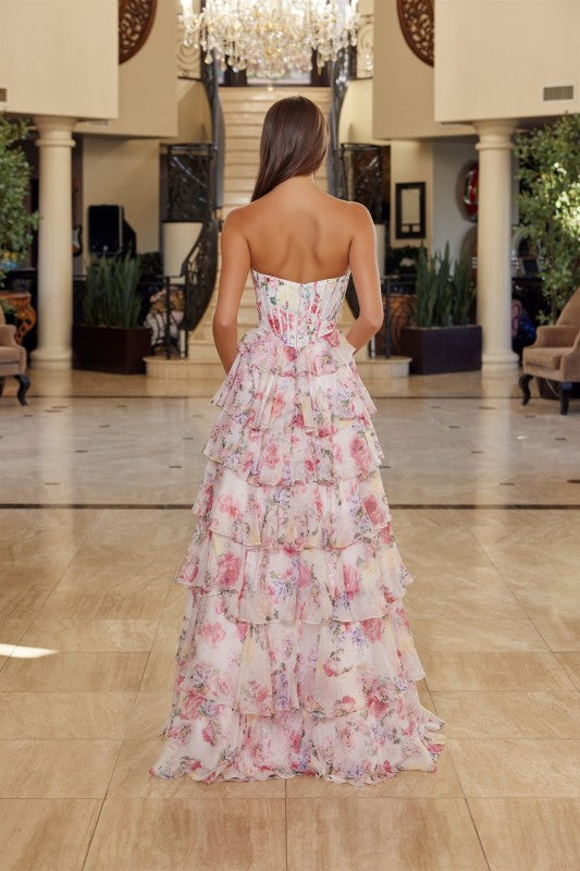 2026- Blush Floral A-Line Strapless Gown-Market Grey Boutique