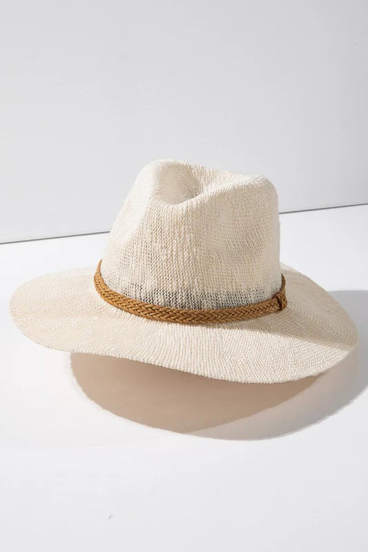 Duo Tone Panama Hat-Market Grey Boutique