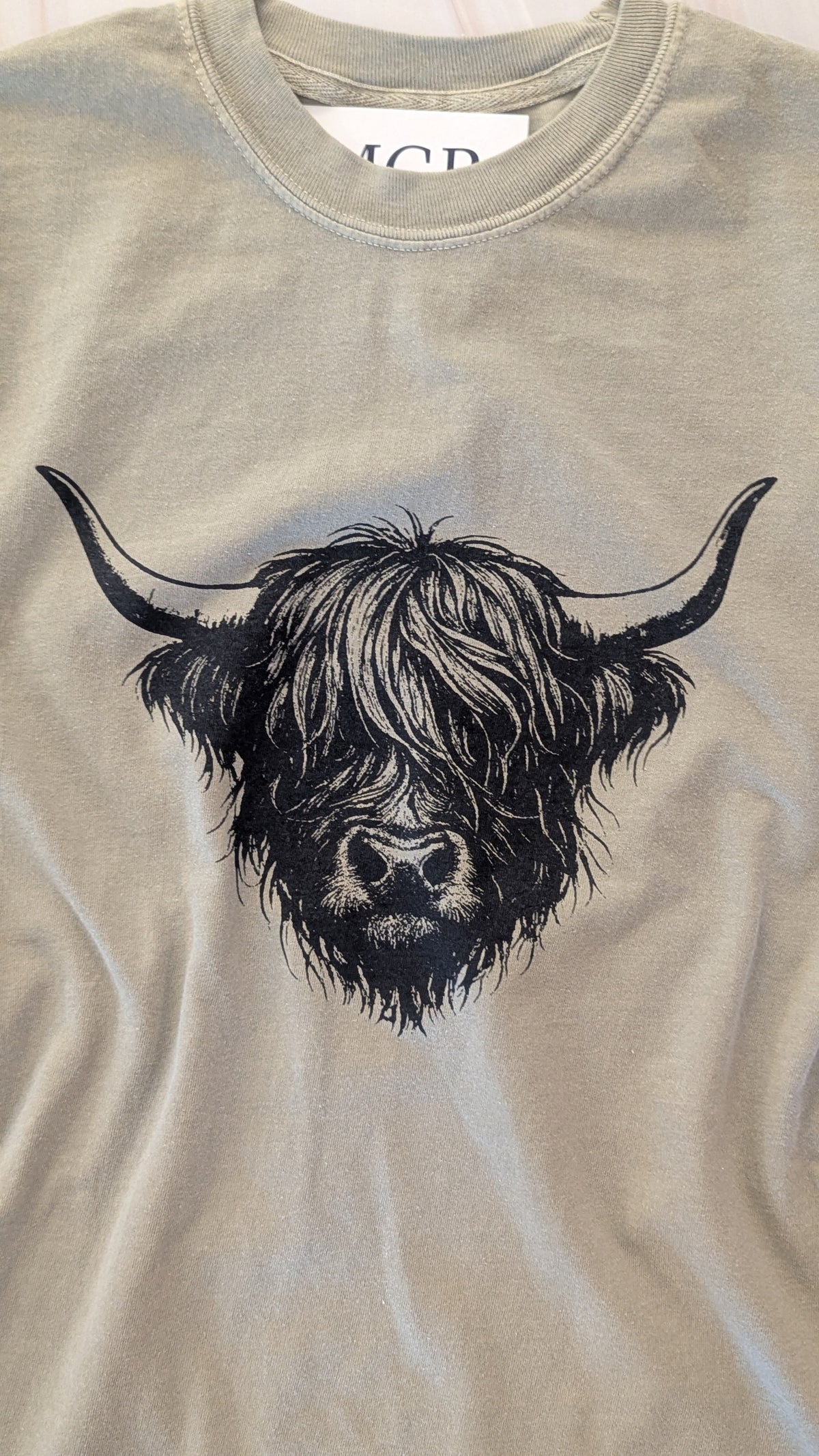 Highland Cow Graphic Tee-Market Grey Boutique