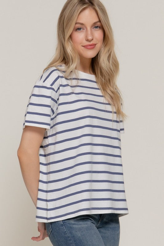 Blue Stripe Oversize Tee
