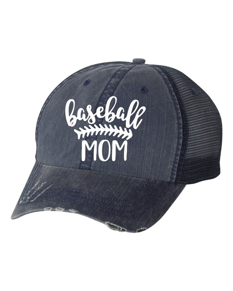 Navy Baseball Mom Baseball Hat