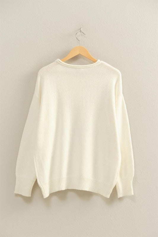 Oversized Roll Neck Knit Sweater