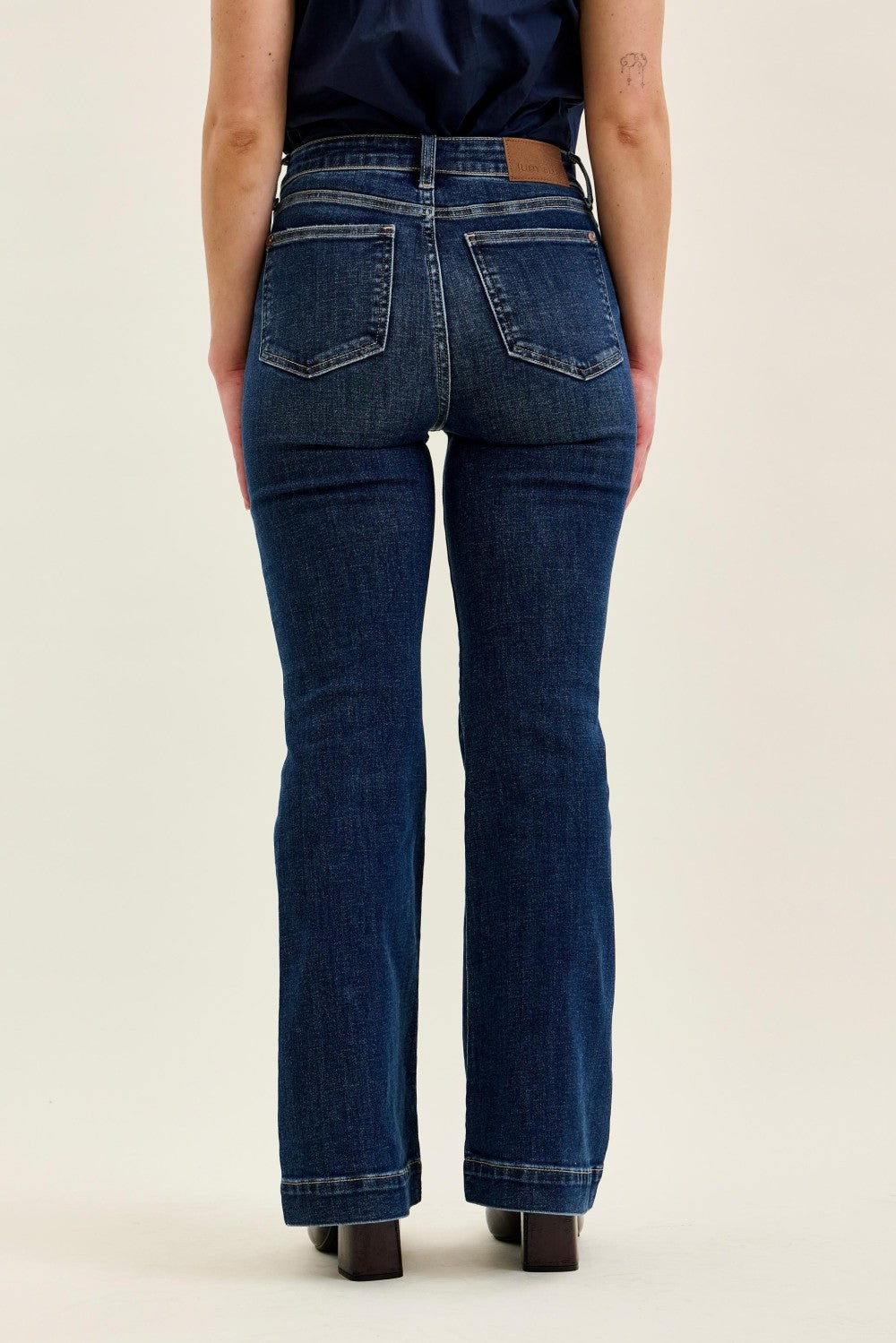 JB High Waste Petite Trouser Flare-Market Grey Boutique