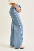 JB High Waist Retro Twisted Outseam Wide Denim-Market Grey Boutique
