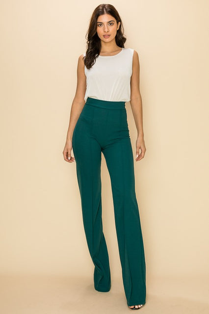 DARK EMERALD GINA HW PINTUCK PANTS