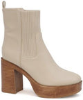 Bone Platform Heel Boots