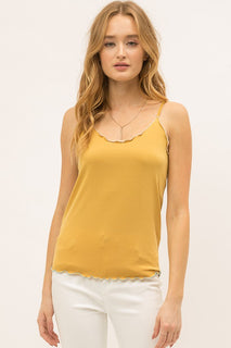 Marigold Lettuce Edge Tank Top