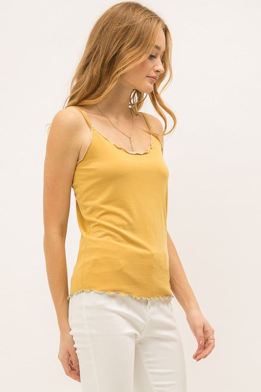 Marigold Lettuce Edge Tank Top