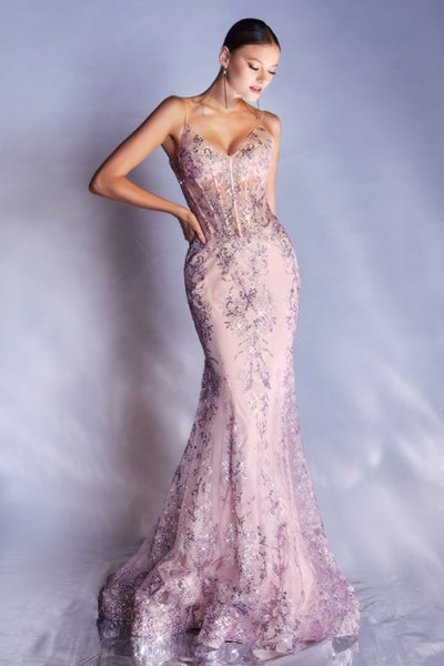 DUSTY LAVENDER FITTED CORSET GOWN🤍