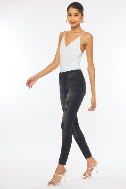 KC JESSIE MID RISE SUPER SKINNY-Market Grey Boutique