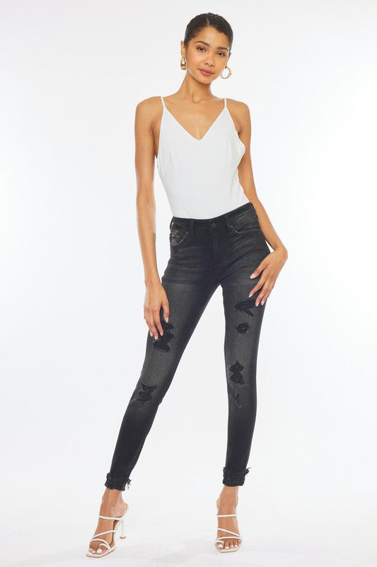 KC JESSIE MID RISE SUPER SKINNY-Market Grey Boutique