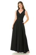 MOB Black Wrap Front Gown