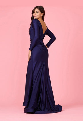 Navy Dylan & Davids Long Sleeve Formal Evening Dress
